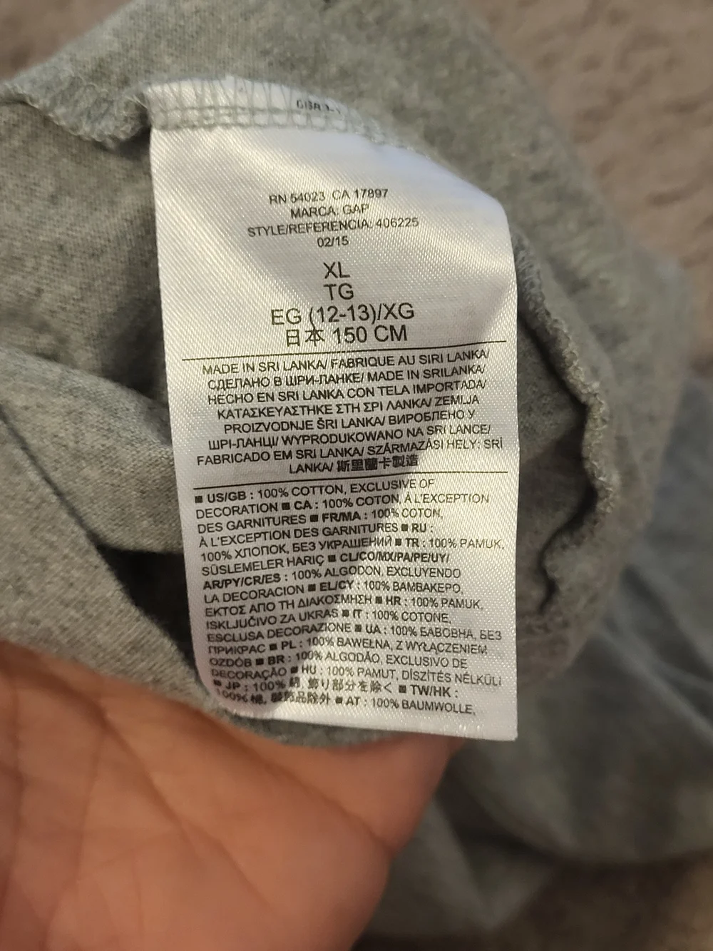 GAP Light Gray Girls' Knotted Strap Tank Top